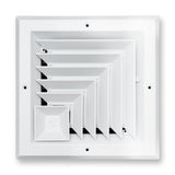 Fits 8x8 Duct Opening 2 Way Aluminum Square Ceiling Diffuser | Register Vent Cover Grille for Ceiling | Rust Proof | White | Outer Dimensions: 9.75" X 9.75"