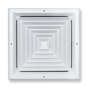 14 x 14-inch White Aluminum square ceiling diffuser, front view