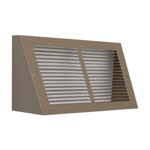 Fits 12x6 Duct Opening | Steel Triangular Baseboard Return Air Grille | Efficient Air Flow | Air Register Vent Cover Grill | 3-13/16" Depth | Brown | Outer Dimensions: 13-3/4" x 6-5/8"