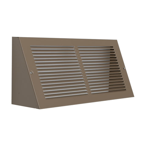Fits 14x6 Duct Opening | Steel Triangular Baseboard Return Air Grille | Efficient Air Flow | Air Register Vent Cover Grill | 3-13/16" Depth | Brown | Outer Dimensions: 15-3/4" x 6-5/8"