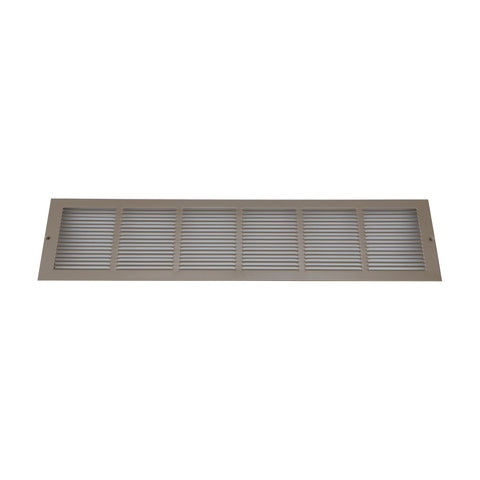 Fits 30x6 Duct Opening | Steel Triangular Baseboard Return Air Grille | Efficient Air Flow | Air Register Vent Cover Grill | 3-13/16" Depth | Brown | Outer Dimensions: 31-3/4" x 6-5/8"