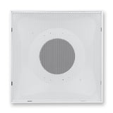 Fits 24x24 Steel T-Bar Drop Ceiling Grid | 2x2 Feet Lay in Steel Perforated Face Return Air Grille with Round 10" [Neck Size] | Drop Ceiling Vent | White | Outer Dimension: 23-3/4" x 23-3/4"
