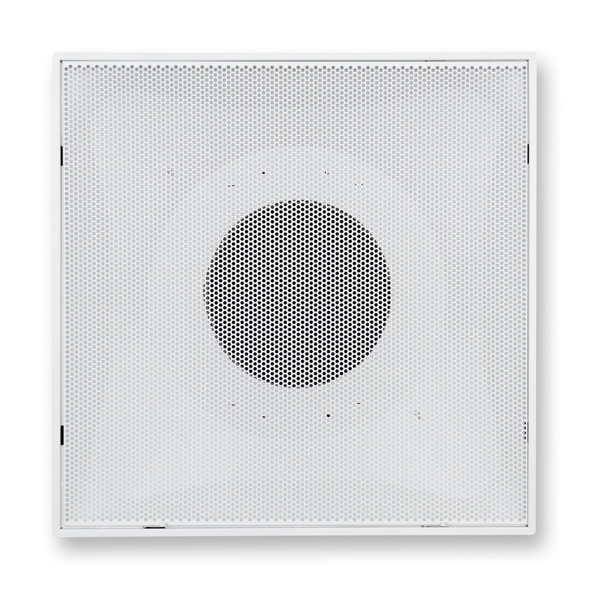 Fits 24x24 Steel T-Bar Drop Ceiling Grid | 2x2 Feet Lay in Steel Perforated Face Return Air Grille with Round 10" [Neck Size] by Handua | Drop Ceiling Vent | White | Outer Dimension: 23-3/4" x 23-3/4"