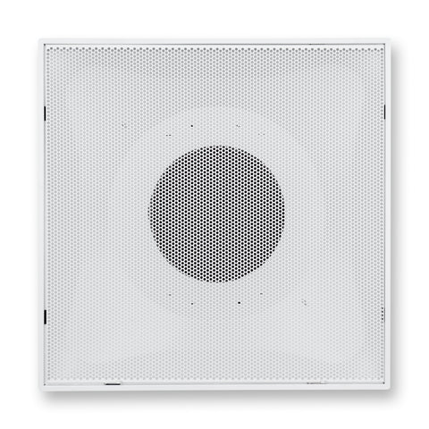 Fits 24x24 Steel T-Bar Drop Ceiling Grid | 2x2 Feet Lay in Steel Perforated Face Return Air Grille with Round 10" [Neck Size] by Handua | Drop Ceiling Vent | White | Outer Dimension: 23-3/4" x 23-3/4"