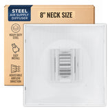 Fits 24"x24" White Steel T-Bar Drop Ceiling Grid, 2x2 Lay-In Perforated Face Adjustable Air Supply Diffuser, 8" Round Neck