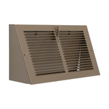 Fits 12x6 Duct Opening | Steel Triangular Baseboard Air Supply Grille with Damper| Air Register Vent Cover Grill | 3-13/16" Depth | Brown | Outer Dimensions: 13-3/4" x 6-5/8"