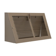 12 x 6-inch Brown Steel triangle corner baseboard supply register, angled view
