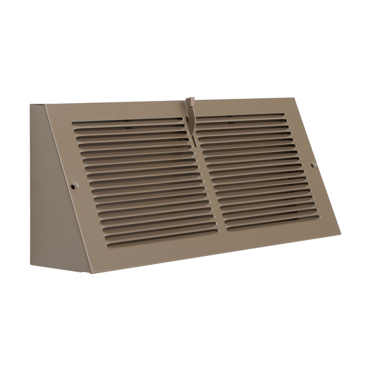 Fits 14x6 Duct Opening | Steel Triangular Baseboard Air Supply Grille with Damper by Handua| Air Register Vent Cover Grill | 3-13/16" Depth | Brown | Outer Dimensions: 15-3/4" x 6-5/8"