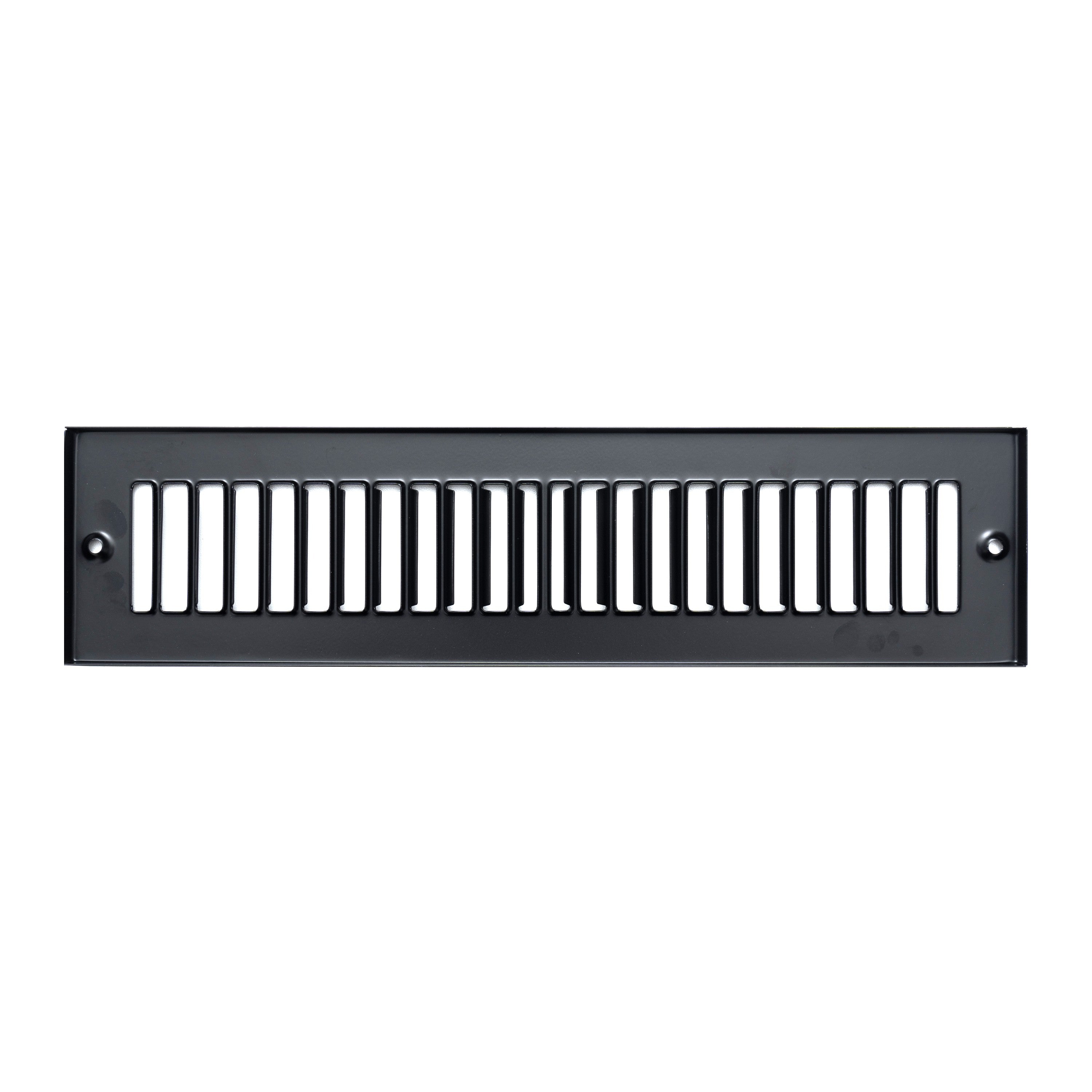 2 x 12-inch Black Steel toe kick register, front view 2