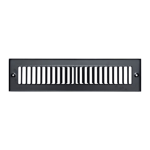 2 x 12-inch Black Steel toe kick register, front view 2