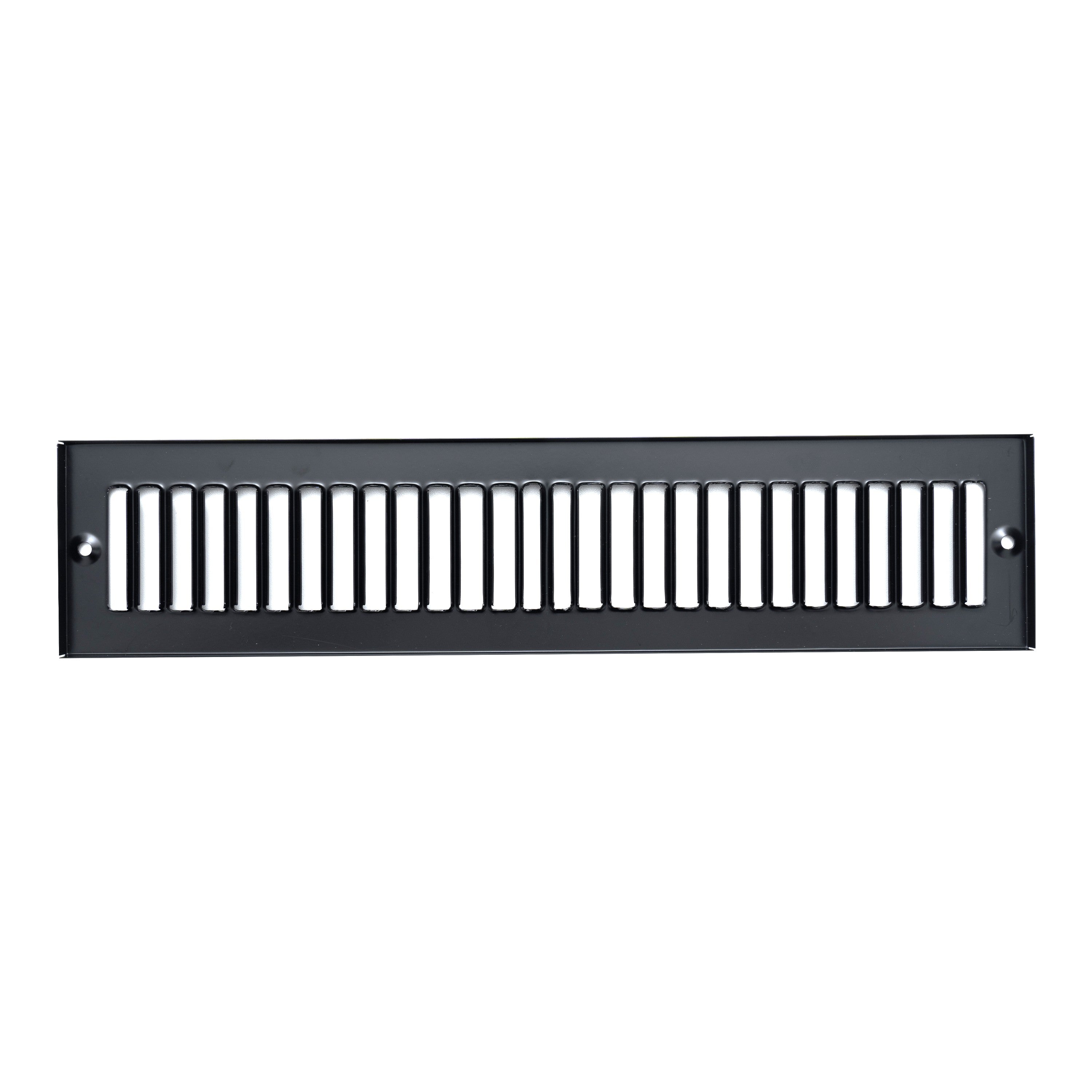 2 x 14-inch Black Steel toe kick register, front view 2