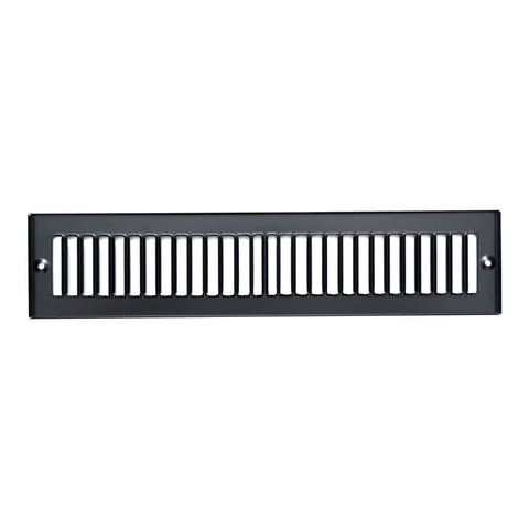 2 x 14-inch Black Steel toe kick register, front view 2
