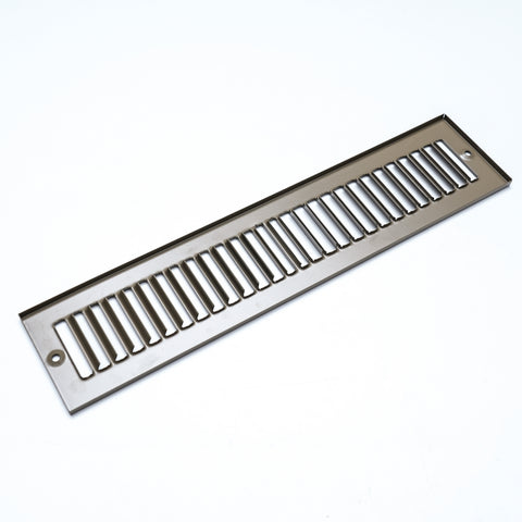 2 x 10-inch Brown Steel toe kick register, angled view