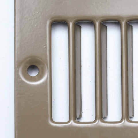 2 x 10-inch Brown Steel toe kick register, mounting screw detail