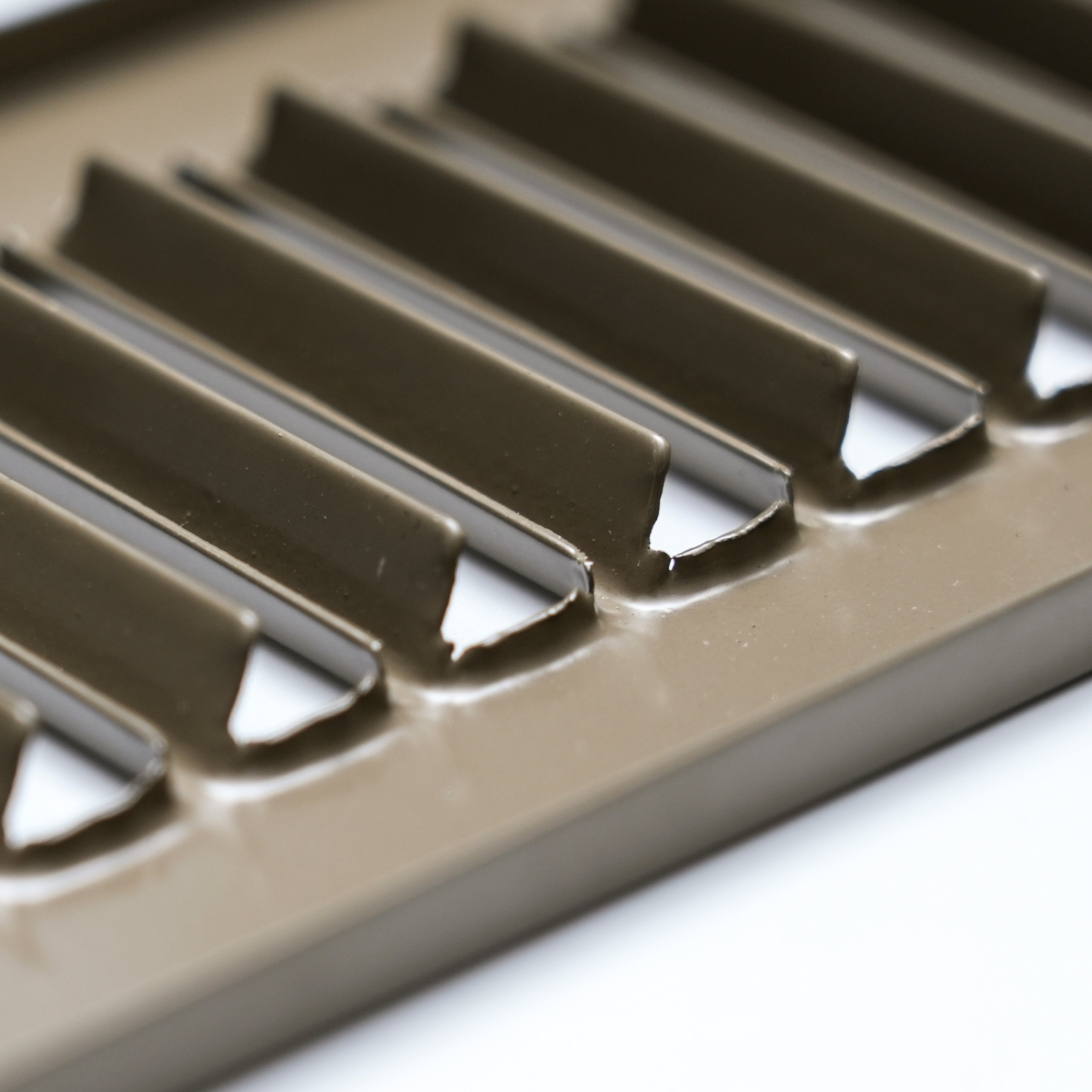 2 x 12-inch Brown Steel toe kick register, louver detail