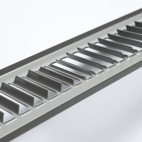 4 x 12-inch Gray Steel toe kick register, louver detail 2