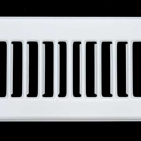 2 x 12-inch White Steel toe kick register, louver detail