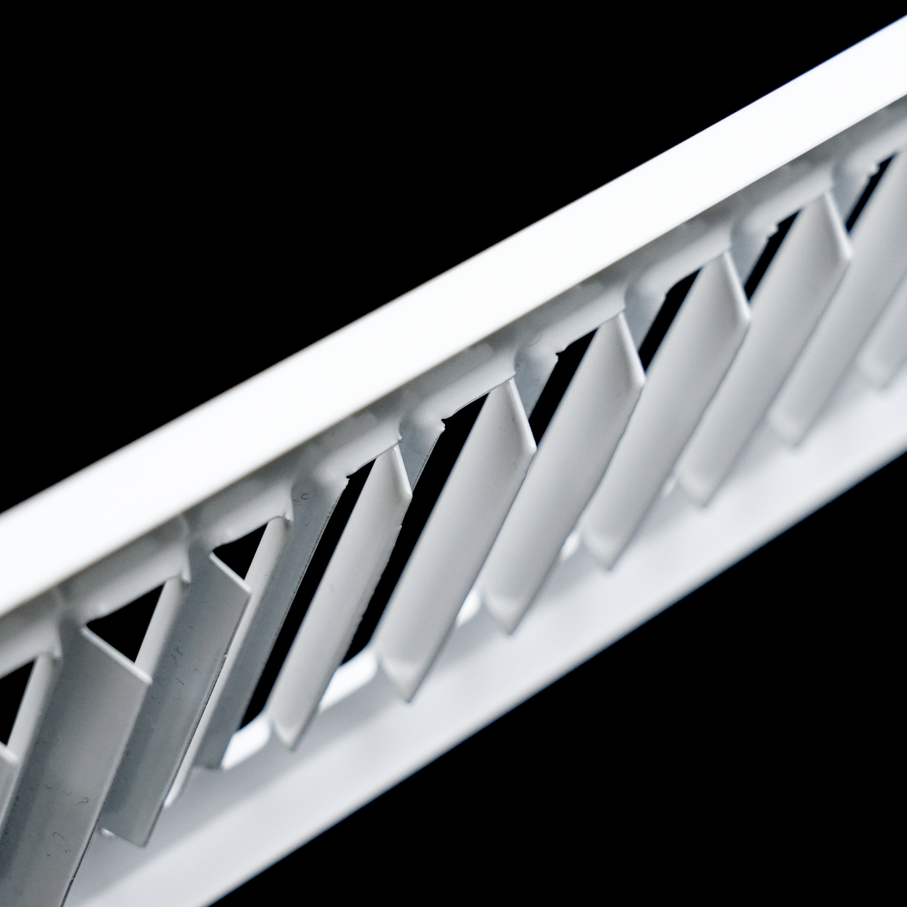 2 x 14-inch White Steel toe kick register, louver detail 2