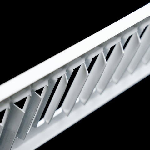 2 x 14-inch White Steel toe kick register, louver detail 2