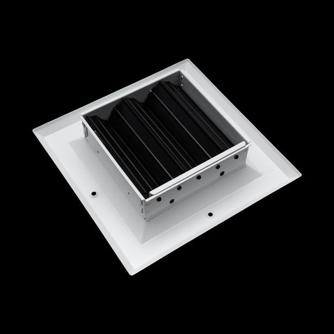 Fits 6x6 Duct Opening 2 Way Aluminum Square Ceiling Diffuser | Register Vent Cover Grille for Ceiling | Rust Proof | White | Outer Dimensions: 7.75" X 7.75"