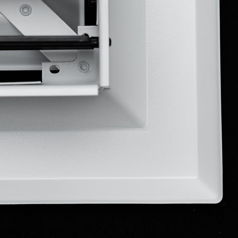 Fits 6x6 Duct Opening 2 Way Aluminum Square Ceiling Diffuser | Register Vent Cover Grille for Ceiling | Rust Proof | White | Outer Dimensions: 7.75" X 7.75"