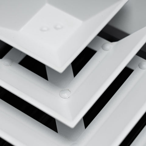 Fits 6x6 Duct Opening 2 Way Aluminum Square Ceiling Diffuser | Register Vent Cover Grille for Ceiling | Rust Proof | White | Outer Dimensions: 7.75" X 7.75"