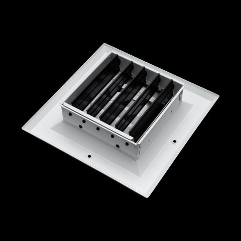 Fits 6x6 Duct Opening 2 Way Aluminum Square Ceiling Diffuser | Register Vent Cover Grille for Ceiling | Rust Proof | White | Outer Dimensions: 7.75" X 7.75"