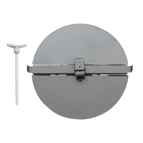 Fits 10 Inch Neck Air Duct | Steel Butterfly Damper | For Round Ceiling Air Supply Diffuser with Plastic Key-Handle | Brown | Outer Dimension: 11-1/2"