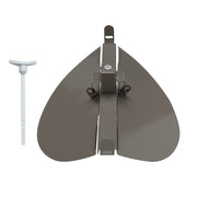 10" Neck Brown Steel butterfly damper, angled view