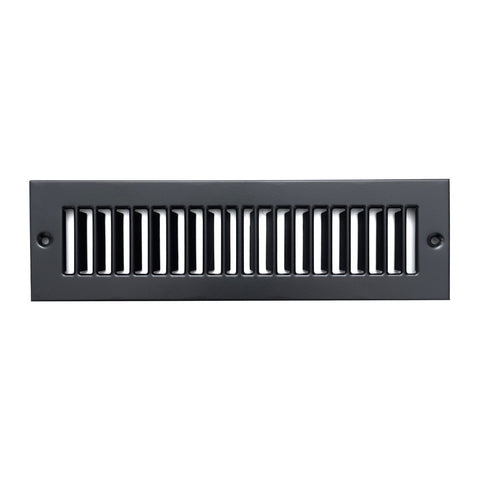 Fits 2x10 Duct Opening | Toe Kick Vent Cover | Cabinet Toe Kick Space Register Grille | HVAC Toe Space Vent Cover | Outer Dimensions: 3 3/8" X 11 3/8" | Black