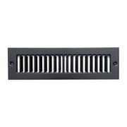 2 x 10-inch Black Steel toe kick register, front view