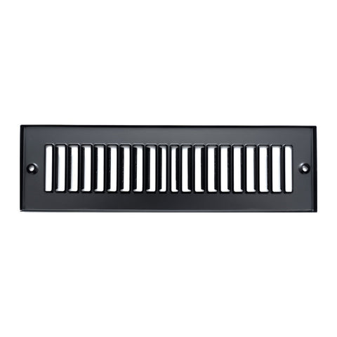 Fits 2x10 Duct Opening | Toe Kick Vent Cover | Cabinet Toe Kick Space Register Grille | HVAC Toe Space Vent Cover | Outer Dimensions: 3 3/8" X 11 3/8" | Black