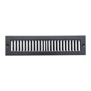 2 x 12-inch Black Steel toe kick register, front view