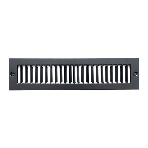 Fits 2x12 Duct Opening | Toe Kick Vent Cover | Cabinet Toe Kick Space Register Grille | HVAC Toe Space Vent Cover | Outer Dimensions: 3 3/8" X 13 3/8" | Black