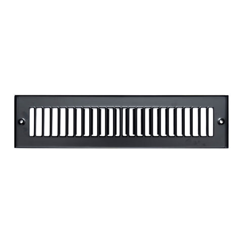 Fits 2x12 Duct Opening | Toe Kick Vent Cover | Cabinet Toe Kick Space Register Grille | HVAC Toe Space Vent Cover | Outer Dimensions: 3 3/8" X 13 3/8" | Black