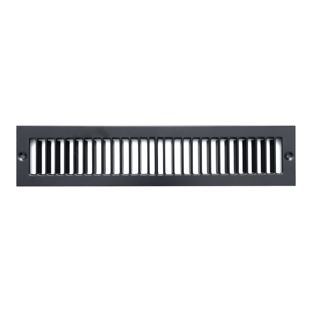 Fits 2x14 Duct Opening | Toe Kick Vent Cover by Handua | Cabinet Toe Kick Space Register Grille | HVAC Toe Space Vent Cover | Outer Dimensions: 3 3/8" X 15 3/8" | Black