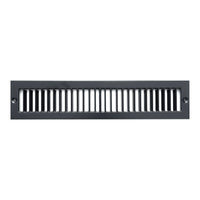 Fits 2x14 Duct Opening | Toe Kick Vent Cover by Handua | Cabinet Toe Kick Space Register Grille | HVAC Toe Space Vent Cover | Outer Dimensions: 3 3/8" X 15 3/8" | Black