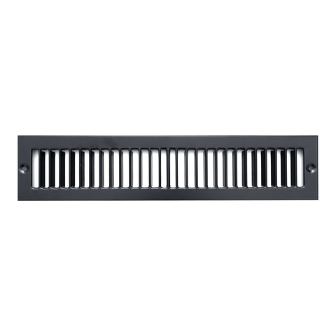 Fits 2x14 Duct Opening | Toe Kick Vent Cover | Cabinet Toe Kick Space Register Grille | HVAC Toe Space Vent Cover | Outer Dimensions: 3 3/8" X 15 3/8" | Black
