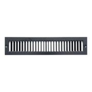 2 x 14-inch Black Steel toe kick register, front view