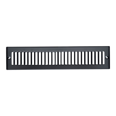 Fits 2x14 Duct Opening | Toe Kick Vent Cover | Cabinet Toe Kick Space Register Grille | HVAC Toe Space Vent Cover | Outer Dimensions: 3 3/8" X 15 3/8" | Black