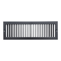 Fits 4x14 Duct Opening | Toe Kick Vent Cover by Handua | Cabinet Toe Kick Space Register Grille | HVAC Toe Space Vent Cover | Outer Dimensions: 5 3/8" X 15 3/8" | Black