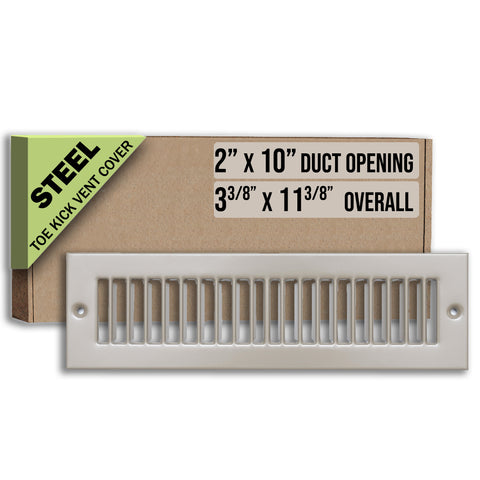 2"x10" Brown Toe Kick Vent Cover, Under Cabinet Toe Space HVAC Register Grille