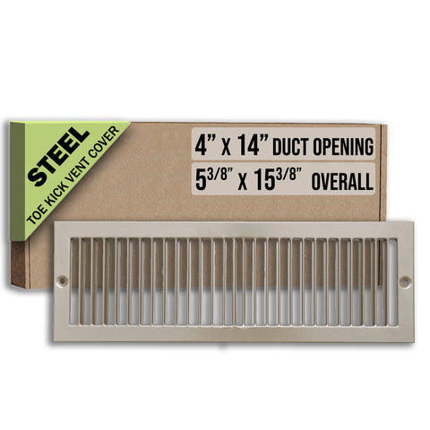 4"x14" Brown Toe Kick Vent Cover, Under Cabinet Toe Space HVAC Register Grille