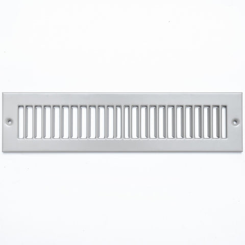 2" x 12" [Duct Opening Size] Toe Kick Register Grille | Vent Cover  | Outer Dimensions: 3.5" X 13.5" | Gray