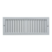 4 x 12-inch Gray Steel toe kick register, front view