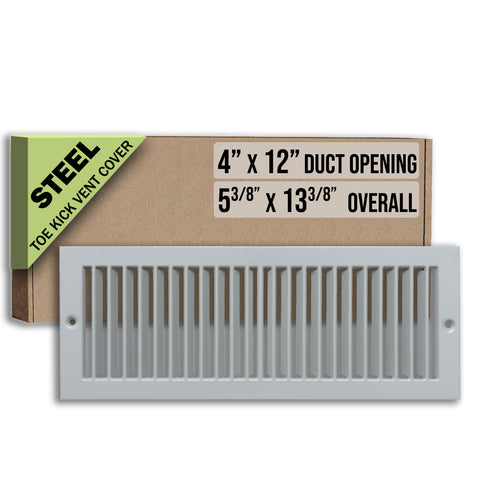 4"x12" Gray Toe Kick Vent Cover, Under Cabinet Toe Space HVAC Register Grille