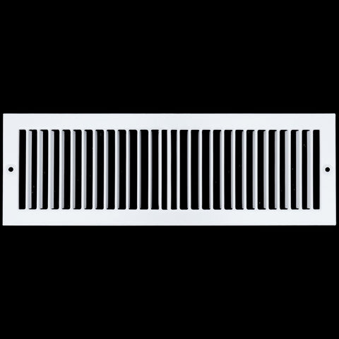 4" x 14" [Duct Opening Size] Toe Kick Register Grille | Vent Cover  | Outer Dimensions: 5.5" X 15.5" | White