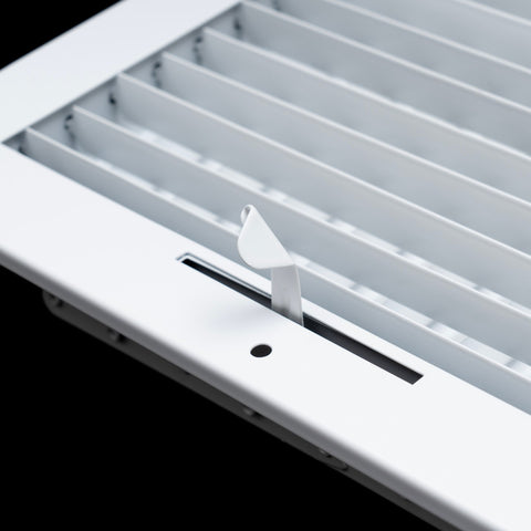 8x6 Steel Adjustable Air Vent Cover | Supply Register for Wall & Ceiling | White | Outer Dimension: 9-3/4"W X 7-3/4"H