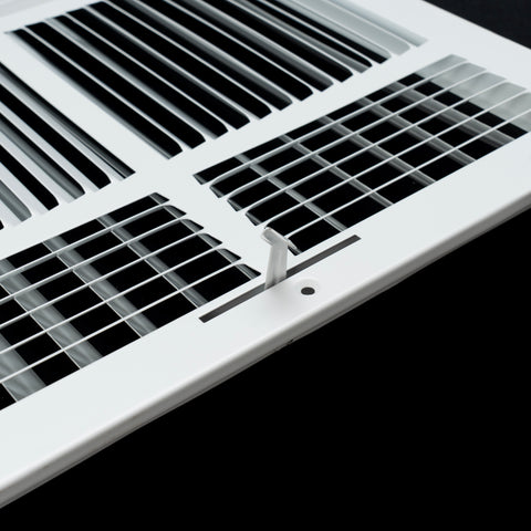 Fits 24x6 Duct Opening 3 WAY Steel Air Supply Diffuser by Handua | Register Vent Cover Grille for Sidewall and Ceiling | White | Outer Dimensions: 24.75" X 7.75"