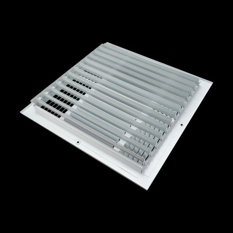 Fits 14x14 Duct Opening 3 WAY Steel Air Supply Diffuser by Handua | Register Vent Cover Grille for Sidewall and Ceiling | White | Outer Dimensions: 15.75" X 15.75"